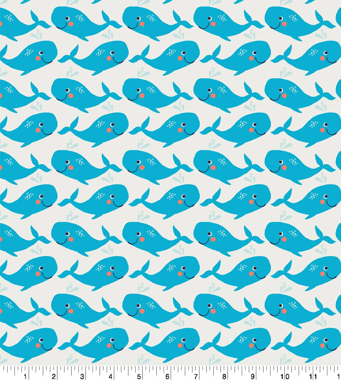 Springs Creative Love the Sea Whale Cotton Fabric